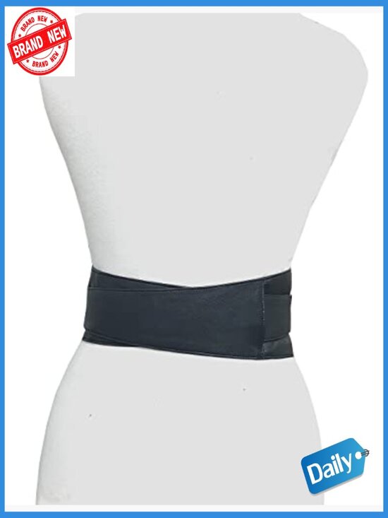 Genuine Leather Obi Sash Wrap Corset Harness Wide Elegant Buckle Belt Size M